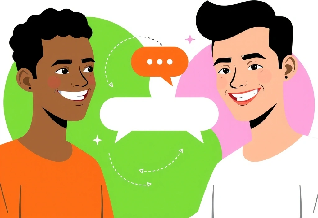 Illustration von Menschen, die miteinander kommunizieren und Kontakt aufnehmen.